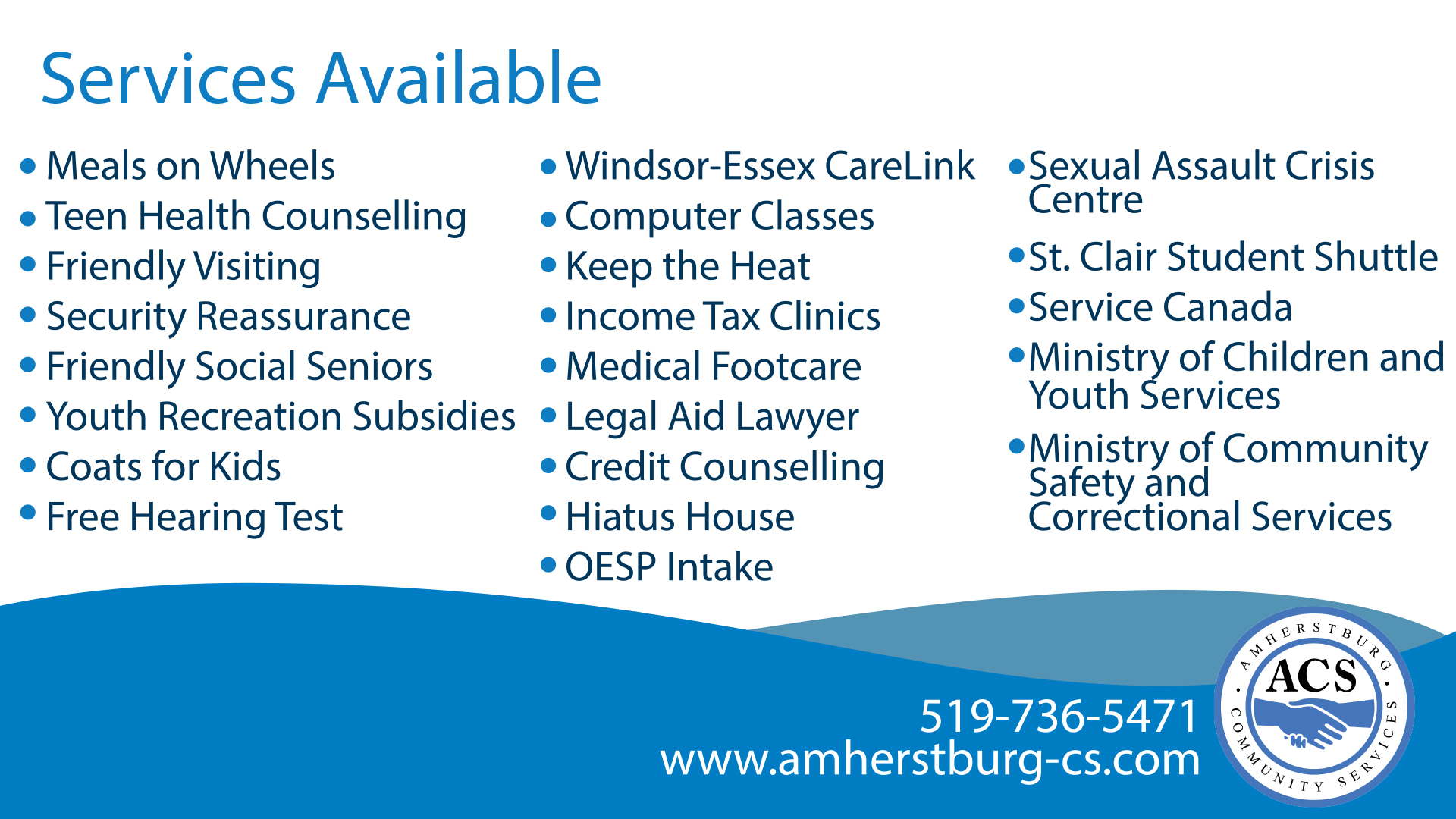 Help for those who need it most Amherstburg Community Services