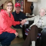 From left to right: Jean Forbes, Mayor Ken Antaya of LaSalle, Beth Piet