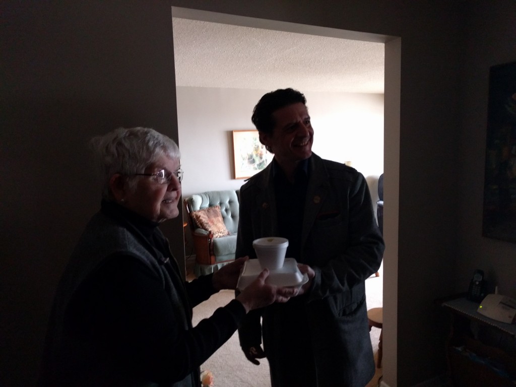 Mayor Aldo DiCarlo of Amherstburg with Rosemary Smith